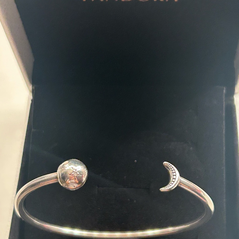 Pandora Silver Moon and Sun Bangle Bracelet